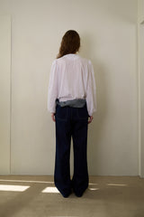 Ruffle shirring blouse_ivory