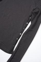 Side button slit long sleeve
