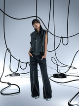 Ghost In The Shell Zip Pleat Pants (Black)