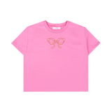 リボンアプリケーTシャツ(3 COLORS)