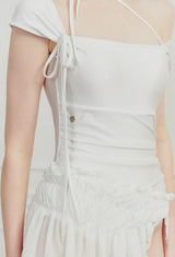MEMORY WRAP SKIRT white