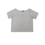 スタッドオフショルダー半袖シャツ_LIGHT GRAY