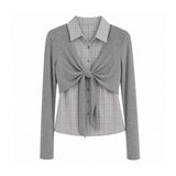 Lena Check Tie Bolero Shirt