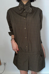 LOW LINE CHECK JUMPSUIT_BROWN