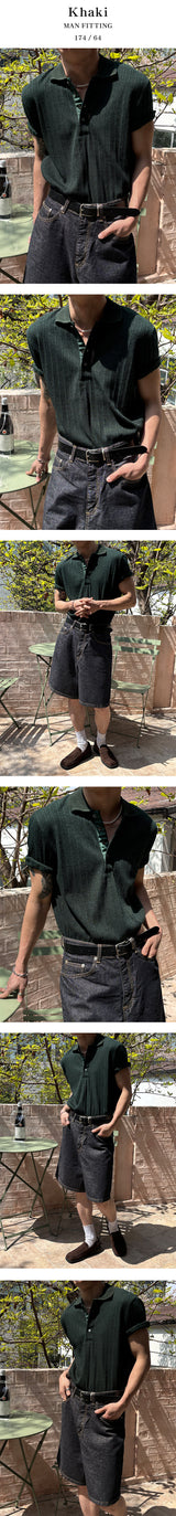 [S/S] Texture half kara knit(3color)