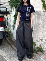 イルミ ナイロンビゾスナップワイドパンツ