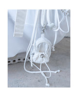 DOUBLE POCKET STRING CROSS BAG WHITE