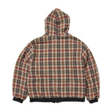 Reversible Hoodie Zip-Up Check Red