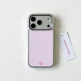 [Magsafe] ピンククリームシルバーグラスバンパーケース