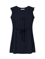 RUFFLE TIE TOP(NAVY)