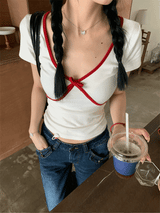 レッドラインvネックショートスリーブtシャツ