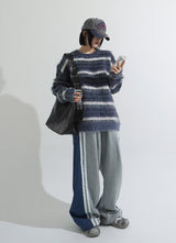 Mohair stripe heavy knit