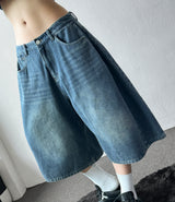 If Side Pintuck Denim Bermuda Shorts 3color