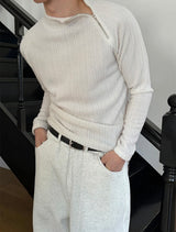 [MUSCLE FIT] Brushed golgi side zipper knit (3color)