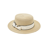 ウェーブリボンボーターハット (Beige)