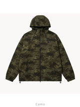 Camo Hood Zipper Jacket