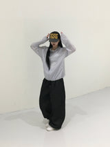 Sheer diagonal see-through windbreaker (5c)