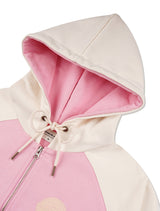 Women's Blur Logo Raglan Crop Hood Zip-up Pink(FCE1ZP304W)