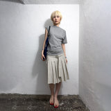 ASYMMETRIC DRAPED T-SHIRT: MELANGE