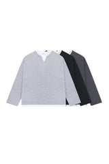 Waffle Layered Henley Long Sleeve