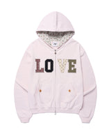 APPLIQUE LOVE ZIP UP HOODIE(CV2GFFM486A)
