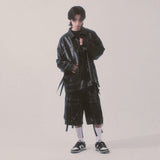 glossy strap shirt_black