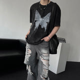 Butterfly-printed Short-Sleeved T-shirt / D747406118682 