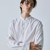 linen concho roll up shirt white
