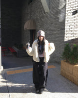 Back stud wide pants