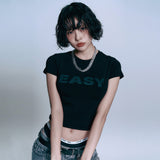 EASY See-through Crop Short Sleeve - Black