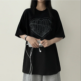 フェイスハートボクシーフィット半袖Tシャツ