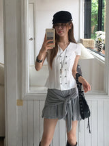 Double button v blouse