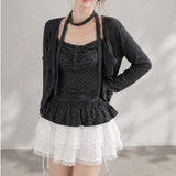 Nemi Halter Frill Cardigan Set