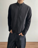 Mix Nylon Ribbed Zip-up