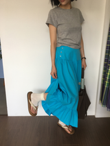 Liang button frill long skirt (4color)
