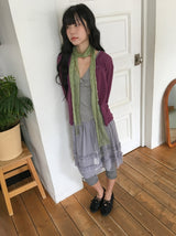Ichi Deep V-Neck Lace Ribbed Wrap Sleeveless