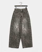 Ponte Leopard Back Pocket Wide-Leg Pants