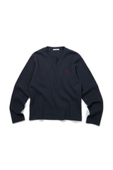 シグネチャーロゴワッフル長袖Tシャツ (ネイビー)