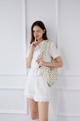 SWEETIE COLLAR HALF BLOUSE