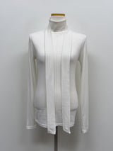 [Brushed Lining] Tie Pintuck Turtleneck T-Shirt