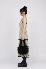 FLEUR ANTIQUE LACE-TIERED DRESS