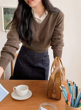 Simple Basic V-neck Knit (10color)