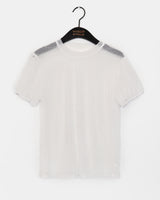 Leber Mesh Lace Short-Sleeved T-Shirt
