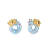 13DE MARZO Donut Bear Earring Silver