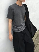 ディープリブマッスルフィットクロップ半袖Tシャツ 6C