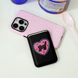 [MADE]Black-Pink Love-Scary Cat Magsafe Cardcase(3 Piece Storage)