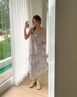 evelyn ruffle long dress
