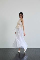 PEARL HALTERNECK TOP / IVORY