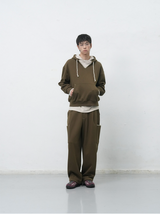 stitch cargo sweat pants - khaki        