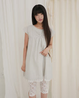 COUNTRY FLARE LINEN DRESS / BEIGE